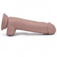 Dildo Realistic Vibrating and Rotating Silicone 10 Functions Rechargeable BROWN